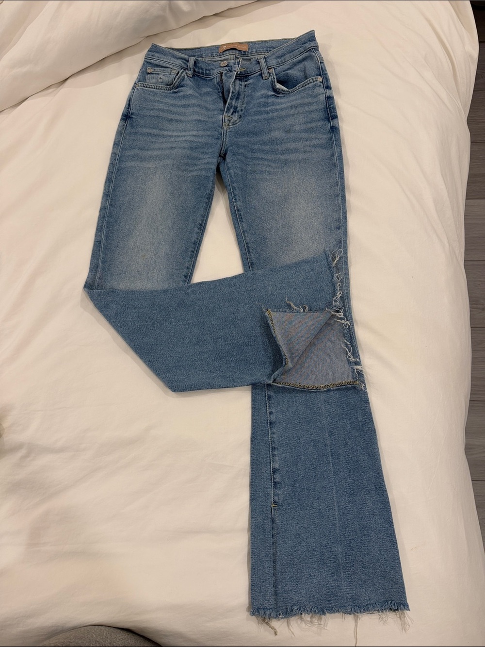 7 For All Mankind Light Blue Flare Jeans